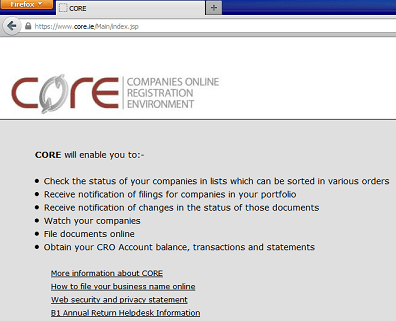 Core.cro.ie Screenshot