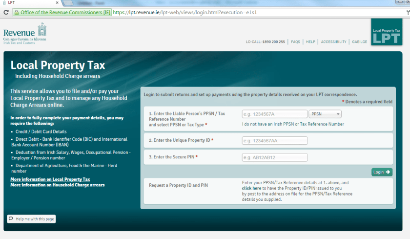 Revenue LPT Online screen 2015
