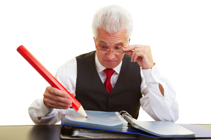 Man writing with red marker